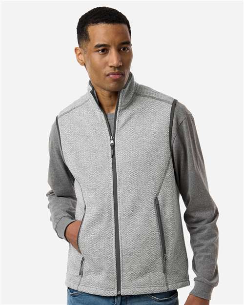 North End Men's Jasper Jacquard Fleece Vest NE731