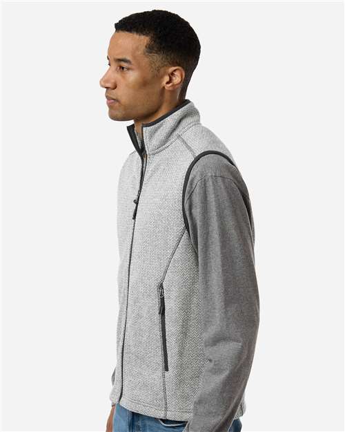 North End Men's Jasper Jacquard Fleece Vest NE731