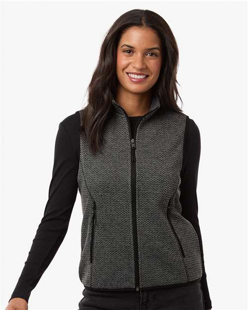 North End Women's Jasper Jacquard Fleece Vest NE731W