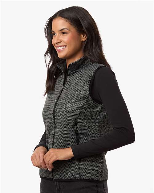 North End Women's Jasper Jacquard Fleece Vest NE731W