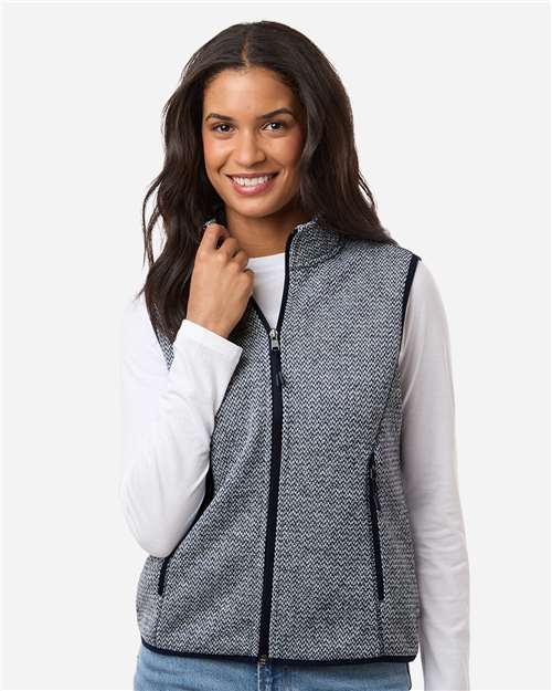 North End Women's Jasper Jacquard Fleece Vest NE731W