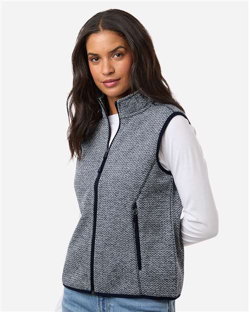 North End Women's Jasper Jacquard Fleece Vest NE731W