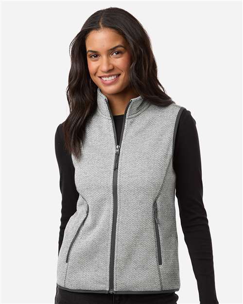 North End Women's Jasper Jacquard Fleece Vest NE731W