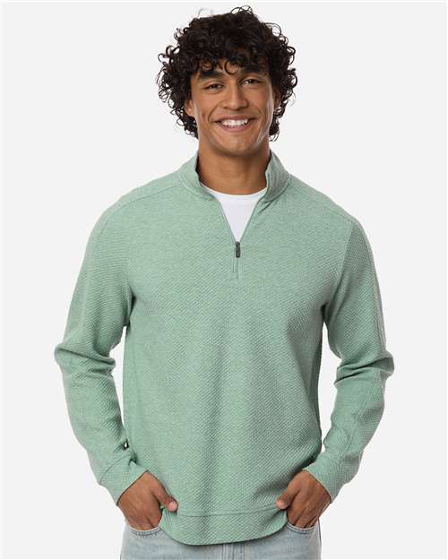 North End Men's Spirit Textured Quarter-Zip Pullover NE725
