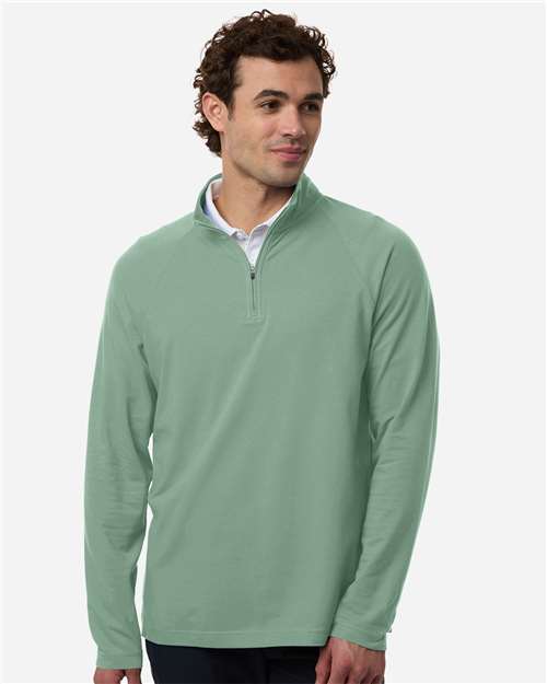Devon & Jones Men's Seaton Pebble Textured Quarter-Zip Pullover DG402