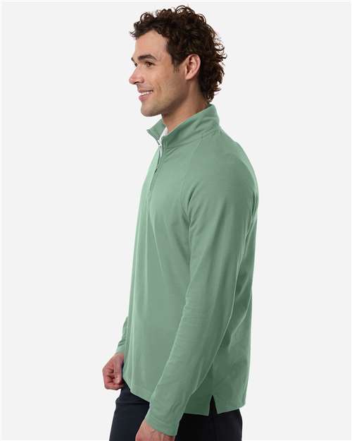 Devon & Jones Men's Seaton Pebble Textured Quarter-Zip Pullover DG402