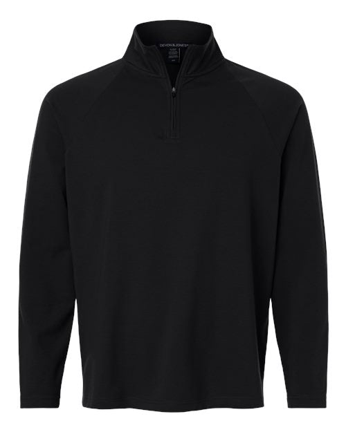 Devon & Jones Men's Seaton Pebble Textured Quarter-Zip Pullover DG402