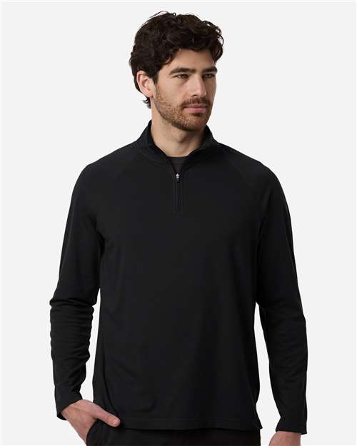 Devon & Jones Men's Seaton Pebble Textured Quarter-Zip Pullover DG402