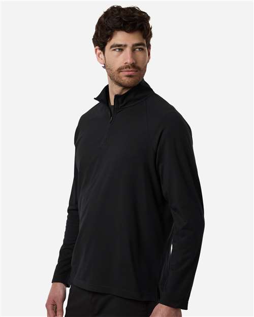 Devon & Jones Men's Seaton Pebble Textured Quarter-Zip Pullover DG402