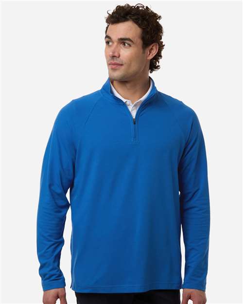 Devon & Jones Men's Seaton Pebble Textured Quarter-Zip Pullover DG402