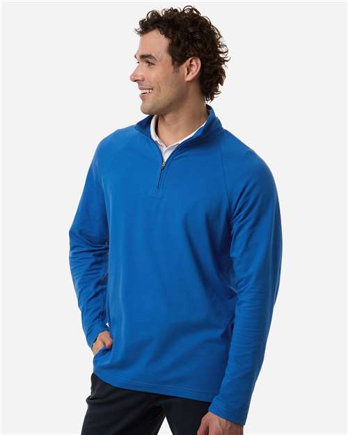 Devon & Jones Men's Seaton Pebble Textured Quarter-Zip Pullover DG402