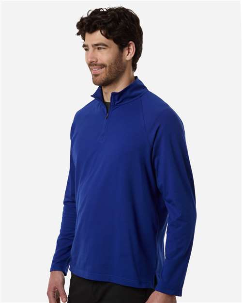 Devon & Jones Men's Seaton Pebble Textured Quarter-Zip Pullover DG402
