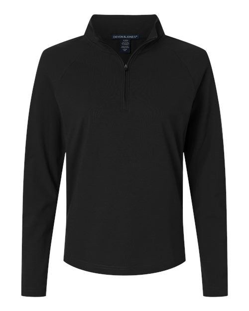 Devon & Jones Women's Seaton Pebble Textured Quarter-Zip Pullover DG402W
