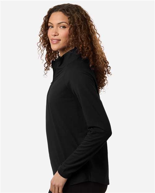 Devon & Jones Women's Seaton Pebble Textured Quarter-Zip Pullover DG402W