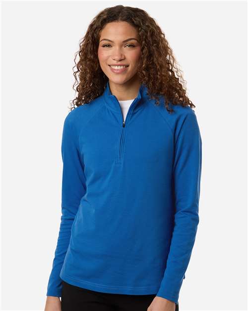 Devon & Jones Women's Seaton Pebble Textured Quarter-Zip Pullover DG402W