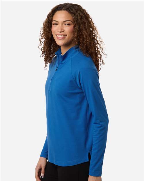 Devon & Jones Women's Seaton Pebble Textured Quarter-Zip Pullover DG402W