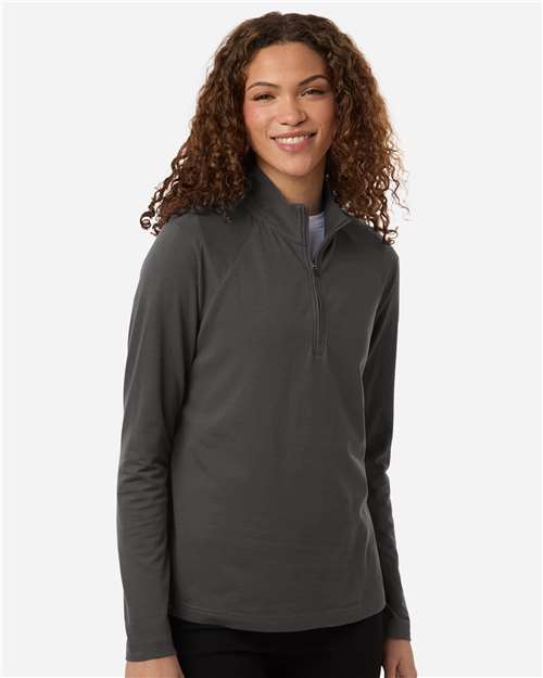 Devon & Jones Women's Seaton Pebble Textured Quarter-Zip Pullover DG402W