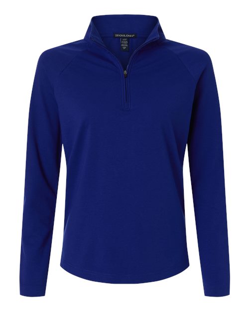 Devon & Jones Women's Seaton Pebble Textured Quarter-Zip Pullover DG402W