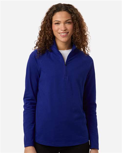 Devon & Jones Women's Seaton Pebble Textured Quarter-Zip Pullover DG402W