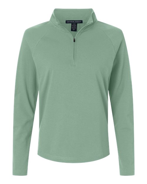 Devon & Jones Women's Seaton Pebble Textured Quarter-Zip Pullover DG402W