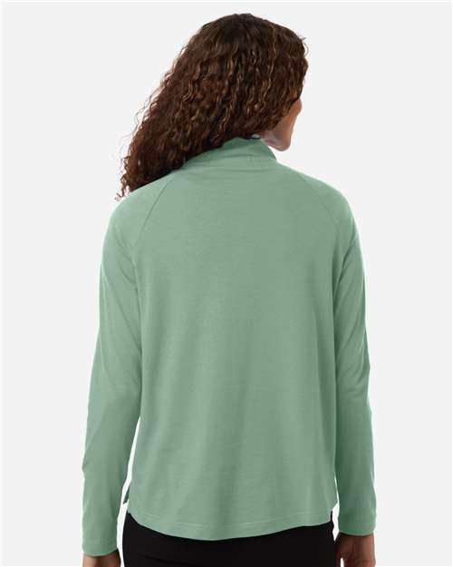Devon & Jones Women's Seaton Pebble Textured Quarter-Zip Pullover DG402W