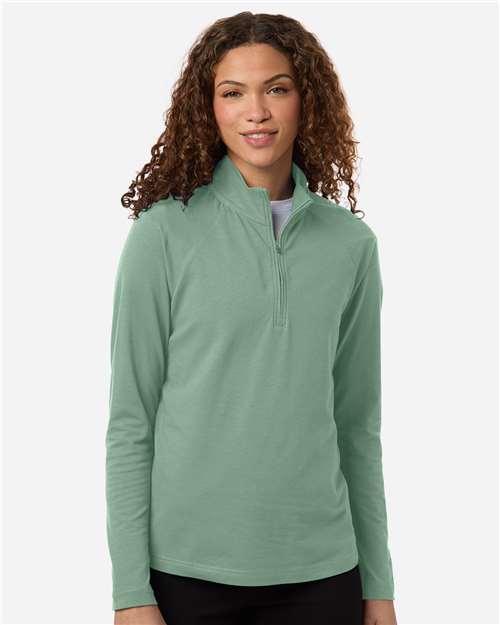 Devon & Jones Women's Seaton Pebble Textured Quarter-Zip Pullover DG402W