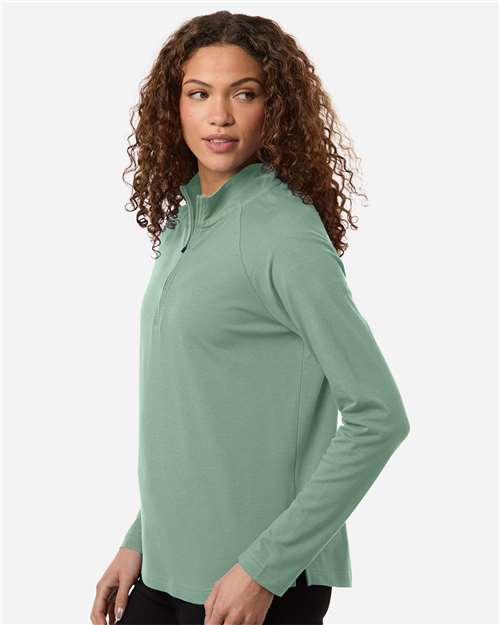 Devon & Jones Women's Seaton Pebble Textured Quarter-Zip Pullover DG402W
