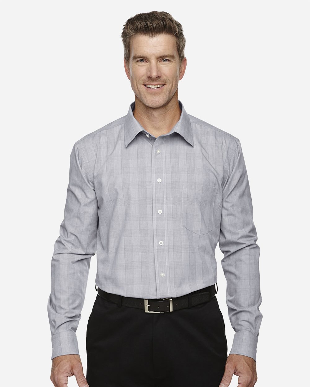 Devon & Jones Men's Crown Collection® Glen Plaid Woven Dress Shirt DG520
