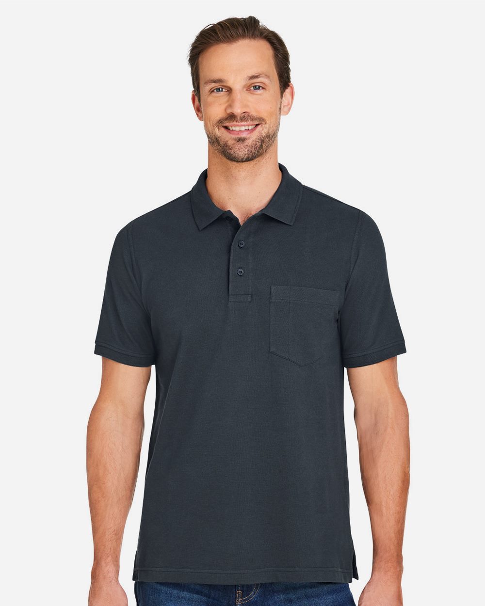 Harriton Men's Valiant Cotton Snag Protect Pocket Polo M205P