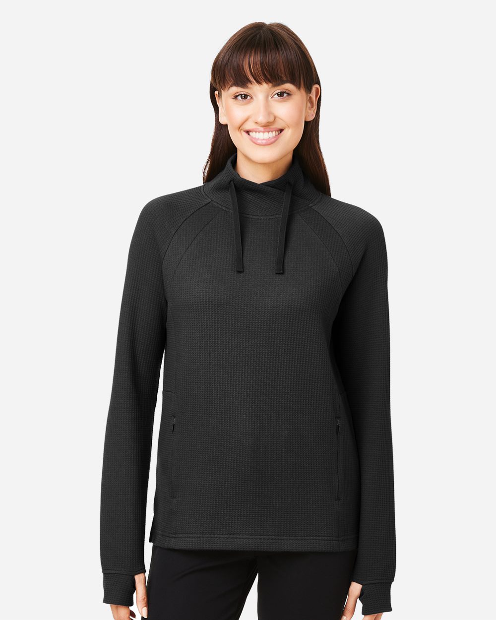 North End Women's Rhythm Waffle Cross-Neck Pullover NE200W