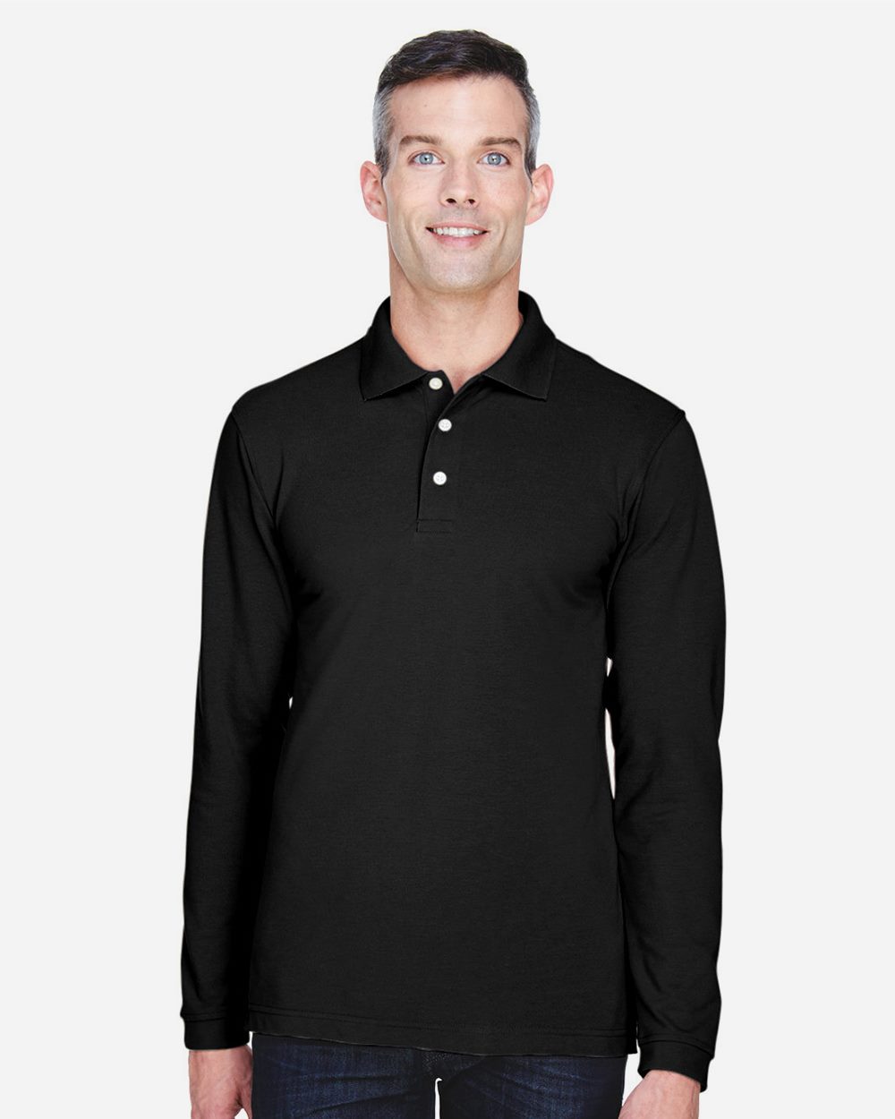 Harriton Men's Easy Blend™ Long Sleeve Polo M265L