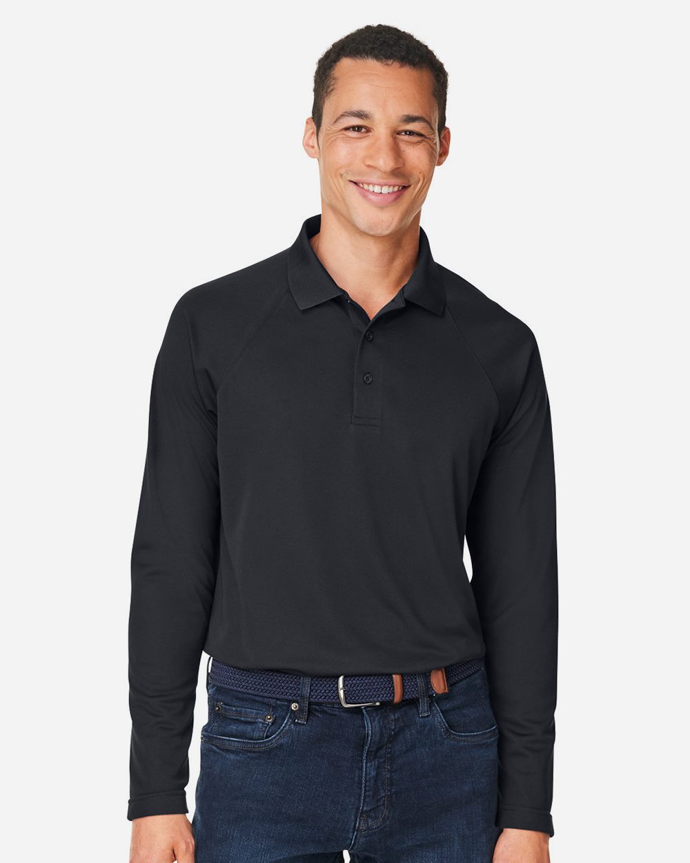 Harriton Men's Charge Snag and Soil Protect Long Sleeve Polo M208L