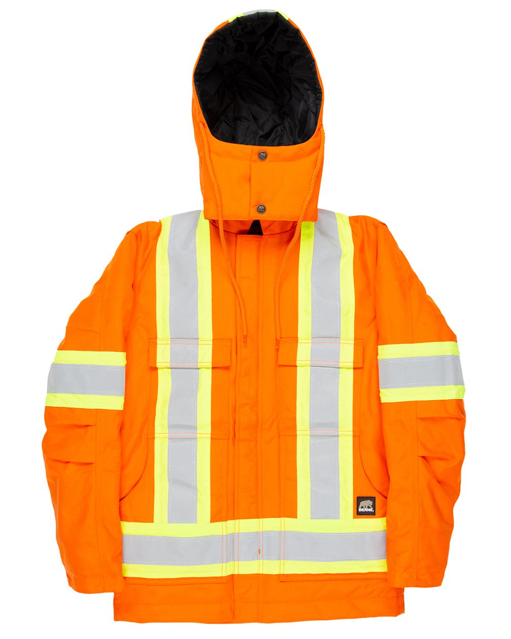 Berne Apparel Safety Striped Arctic Insulated Chore Coat HVNCH03