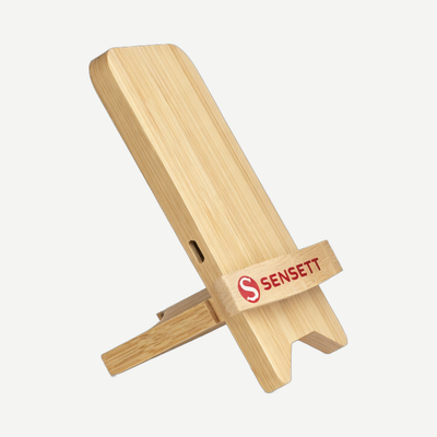 15w Bamboo Wireless Charger And Holder