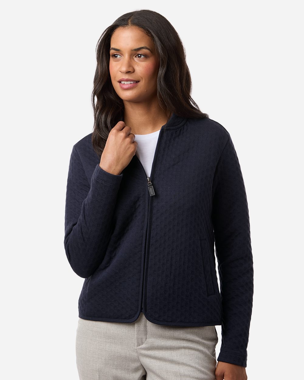 Devon & Jones Women's Berkeley Textured Full-Zip Jacket DG740W