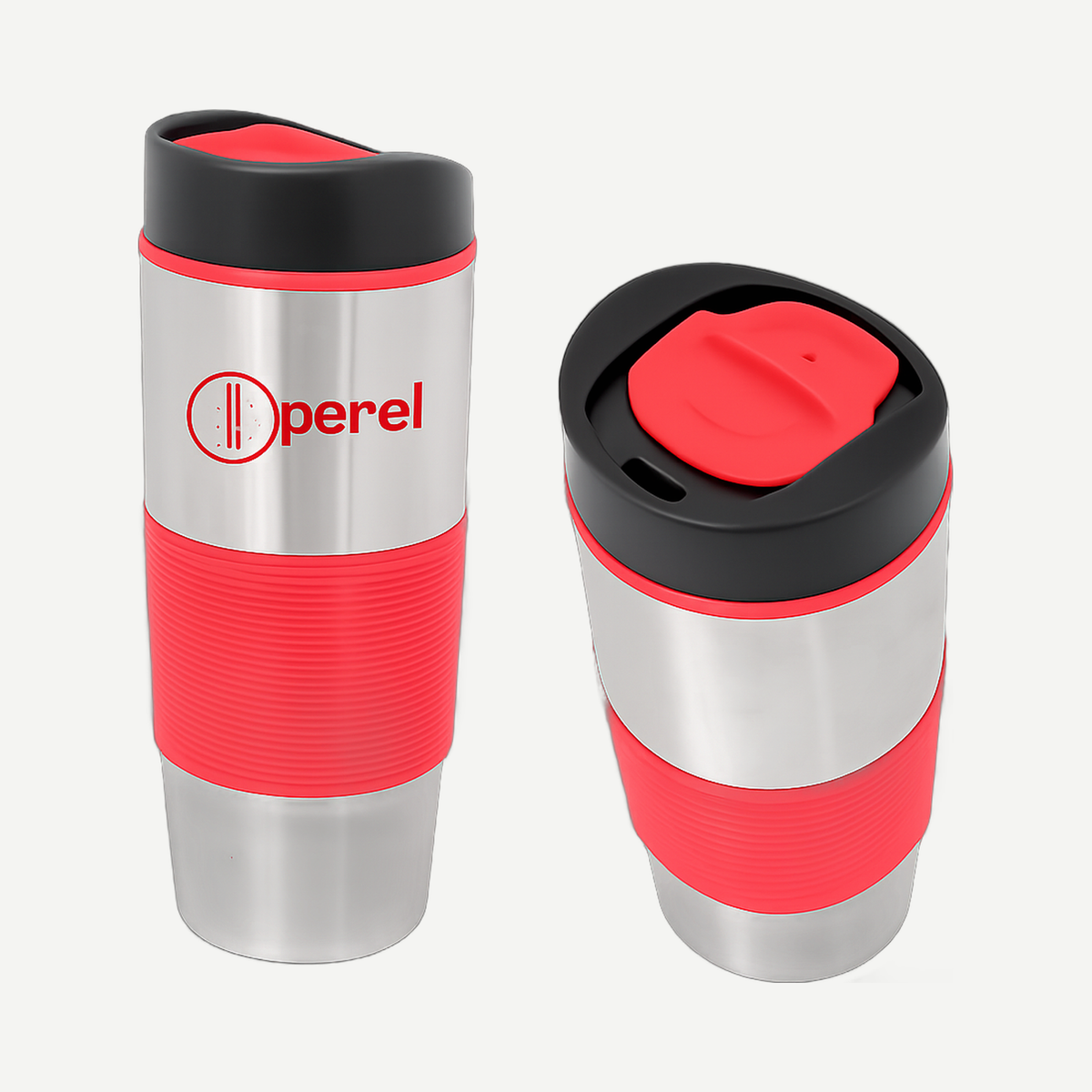 500 ml (17 oz) Stainless Steel Travel Tumbler - Red/Silver | Limitless Toronto