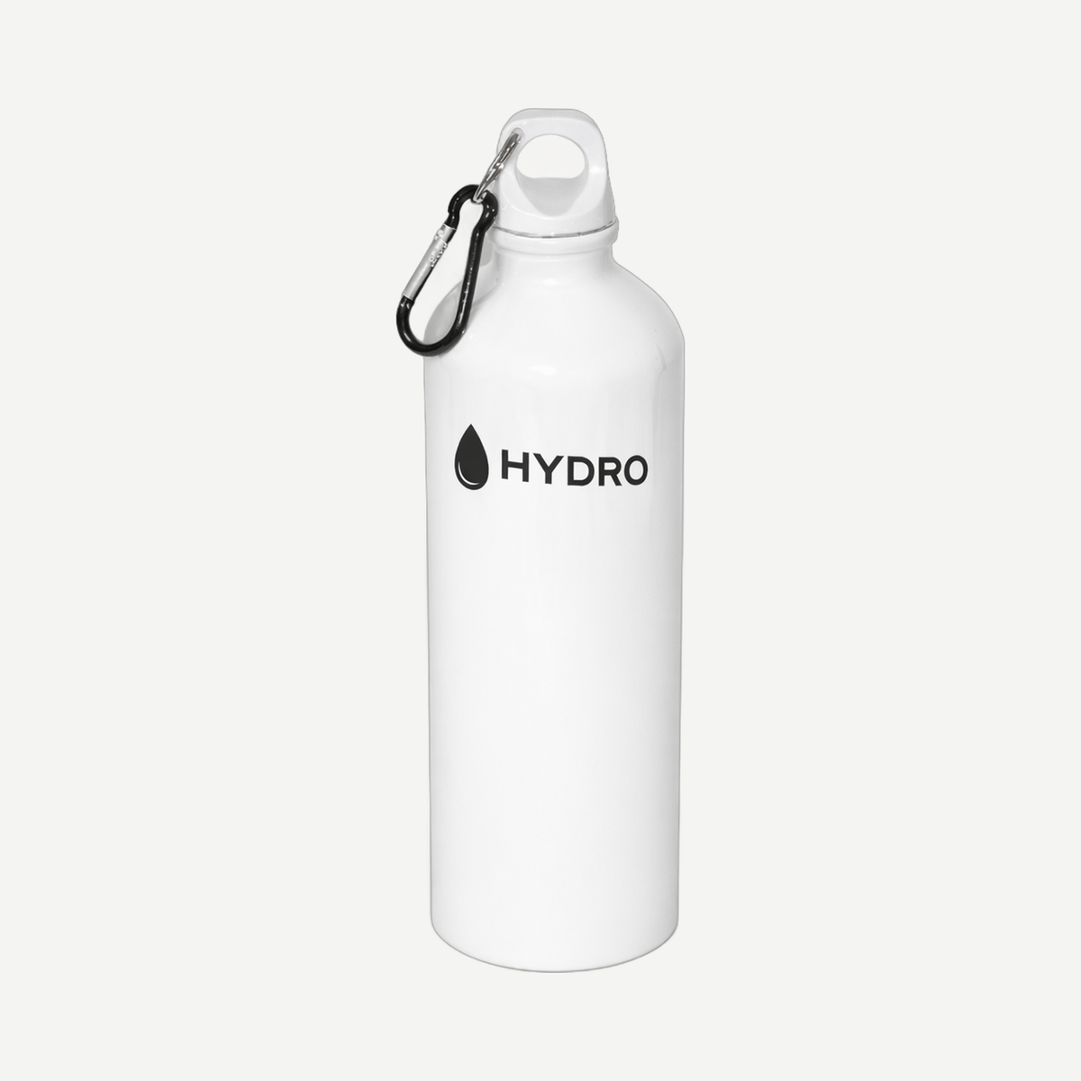 750 ml (25 oz) Aluminum Water Bottle With Carabiner - White | Limitless Toronto