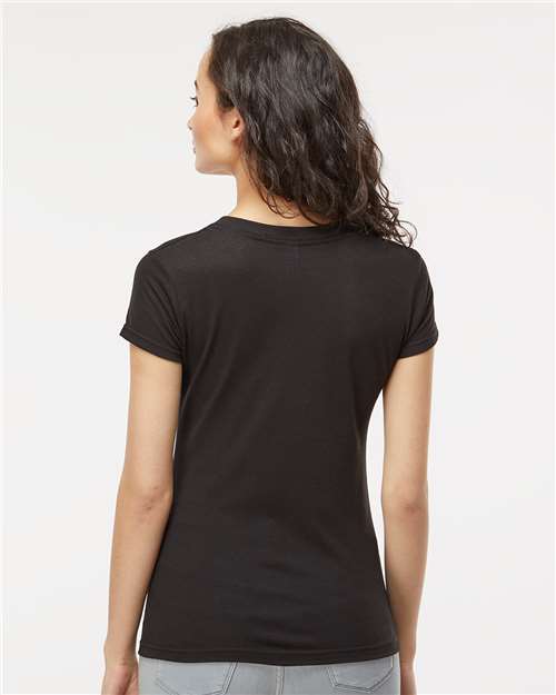 M&O Women's Deluxe Blend V-Neck T-Shirt 3542