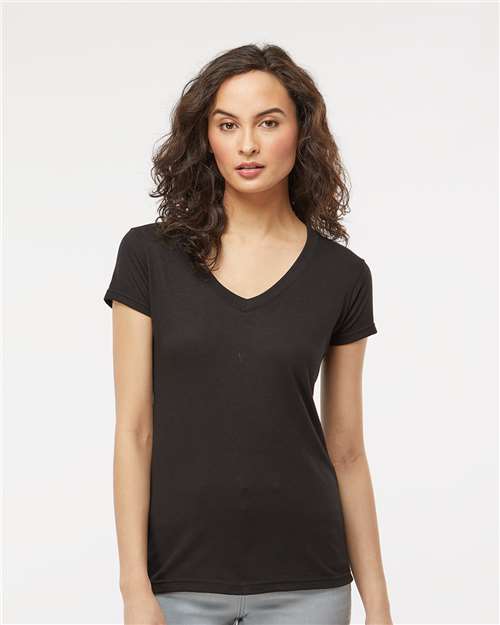 M&O Women's Deluxe Blend V-Neck T-Shirt 3542
