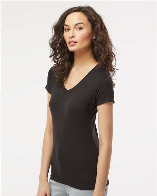 M&O Women's Deluxe Blend V-Neck T-Shirt 3542