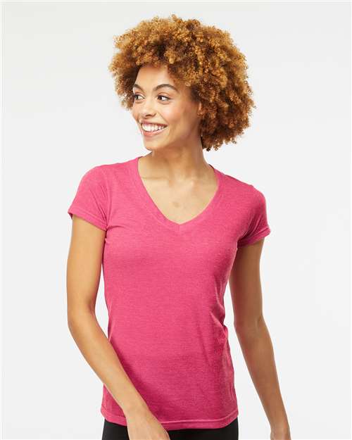 M&O Women's Deluxe Blend V-Neck T-Shirt 3542