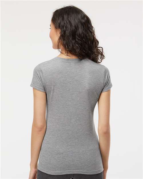 M&O Women's Deluxe Blend V-Neck T-Shirt 3542