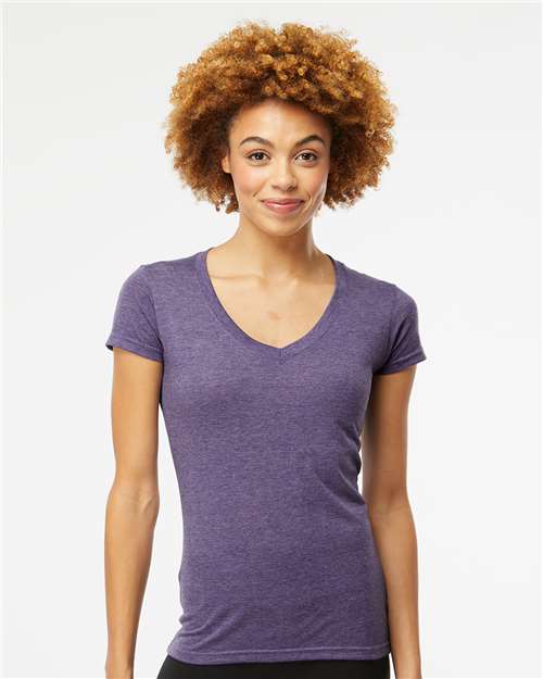 M&O Women's Deluxe Blend V-Neck T-Shirt 3542