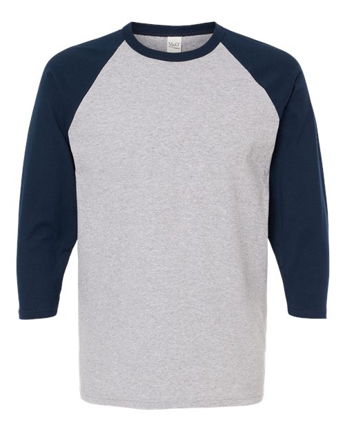 M&O Raglan Three-Quarter Sleeve Baseball T-Shirt 5540
