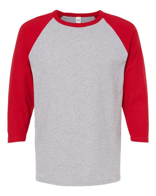 M&O Raglan Three-Quarter Sleeve Baseball T-Shirt 5540