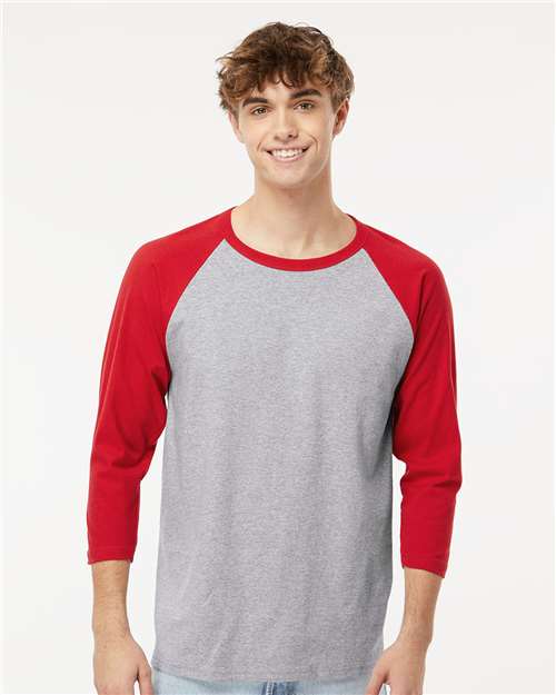 M&O Raglan Three-Quarter Sleeve Baseball T-Shirt 5540