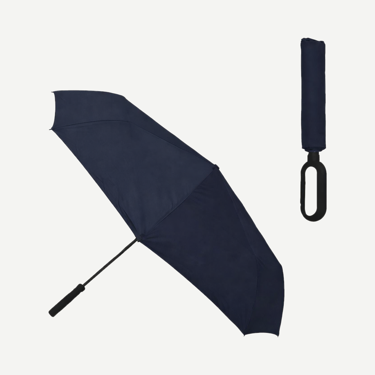 Captain Grip Carabiner Handle Folding Umbrella - Black | Limitless Toronto