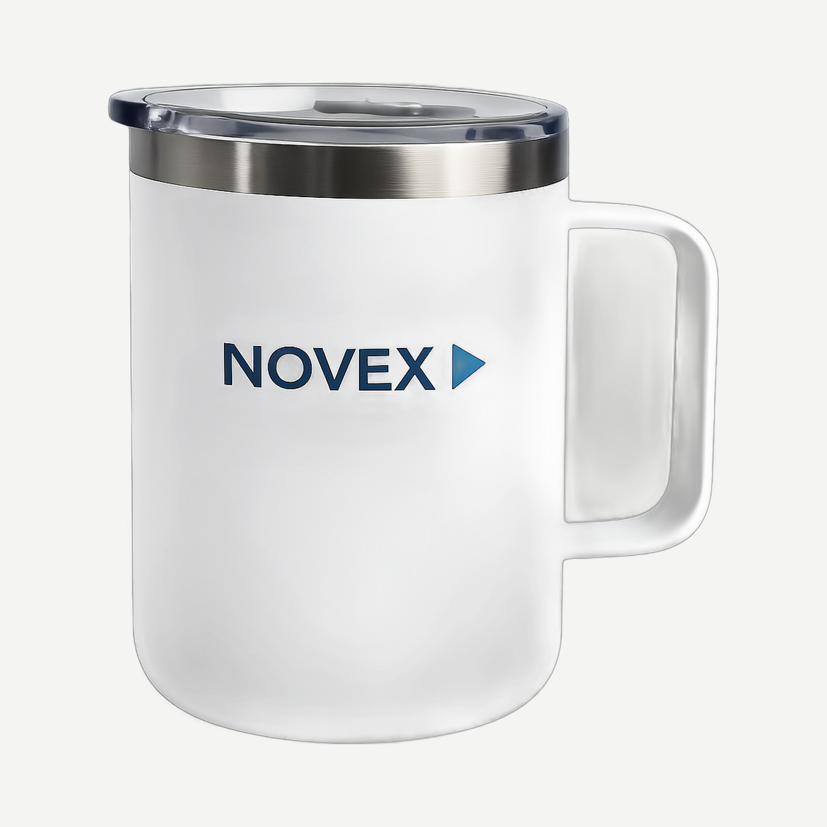 Double Wall Stainless Steel Mug With Handle - White | Limitless Toronto
