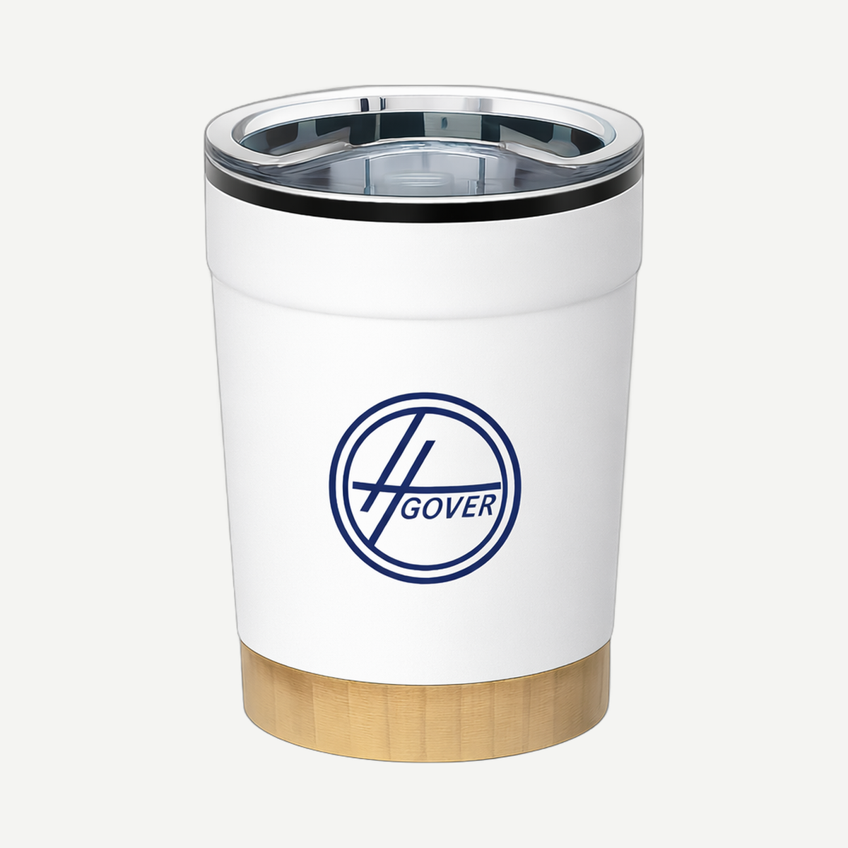 Eduardo Double Wall Tumbler w/Bamboo Base - 12oz - White | Limitless Toronto
