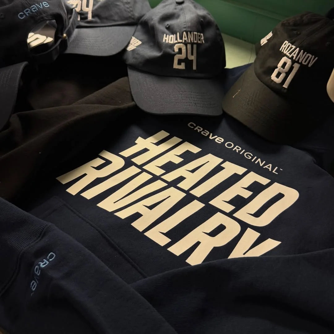 Heated Rivalry printed hoodie and embroidered cap